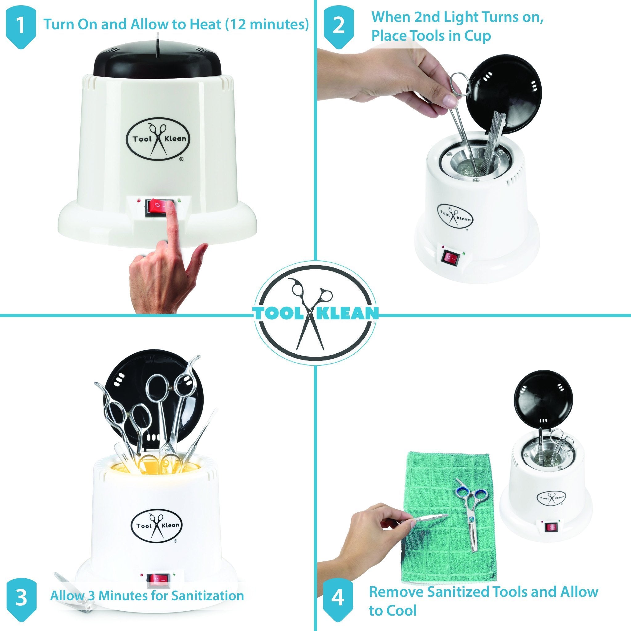 Salon Tool Sanitizer - Glass Bead Hot Cup Sanitizer in White, Pink, or Purple (Includes 2 Bags of Beads, an $11.98 value) - Tool Klean