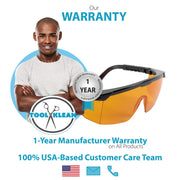 1-Year Manufacturer Warranty UV light safety glasses