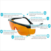 UV light safety glasses features