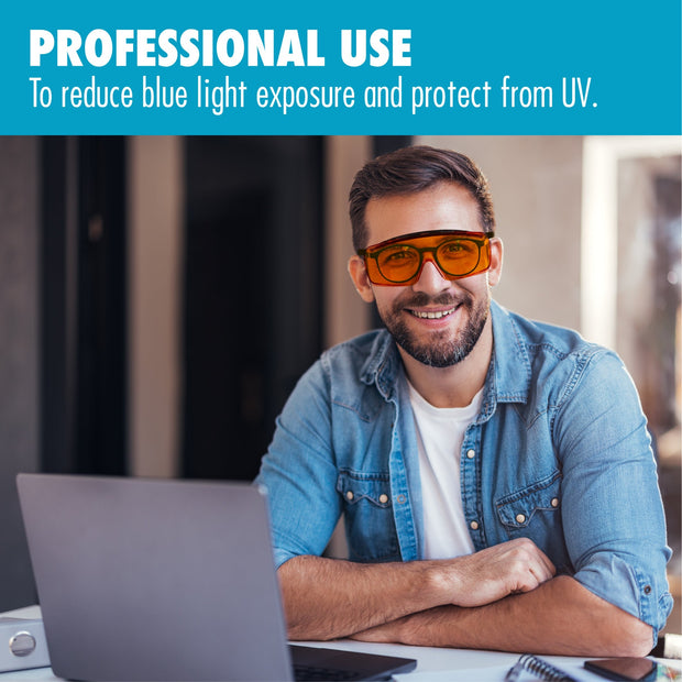 large UV glasses for blue light protection