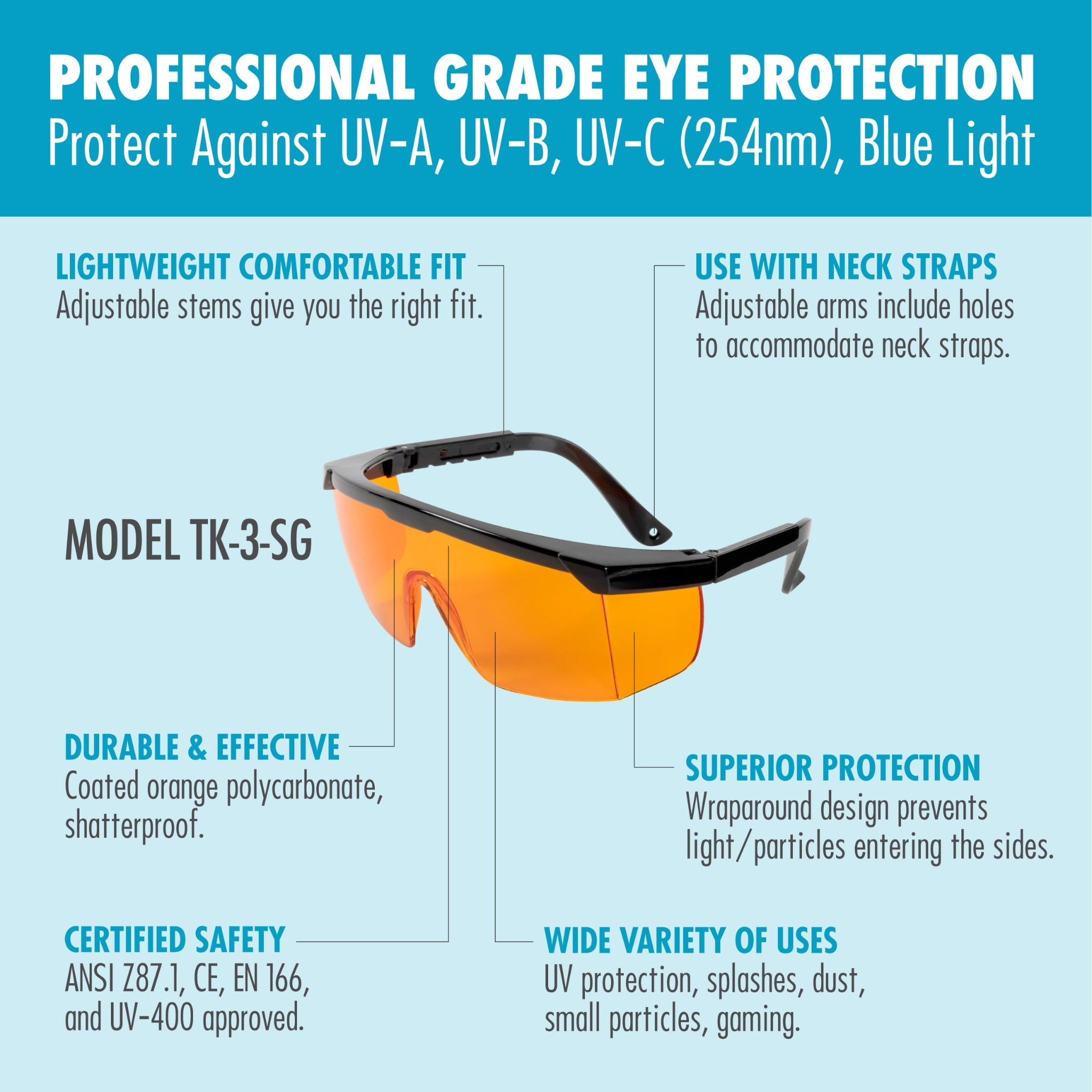 Shop Yellow UV Light Safety Glasses | Tool Klean