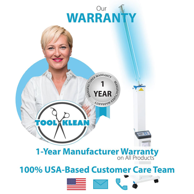 1-Year Manufacturer Warranty Tool Klean Rolling UVC Cart Sanitizer