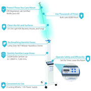 Sanitizing UVC Light for Large Areas - Tool Klean Rolling Cart Sanitizer - Tool Klean