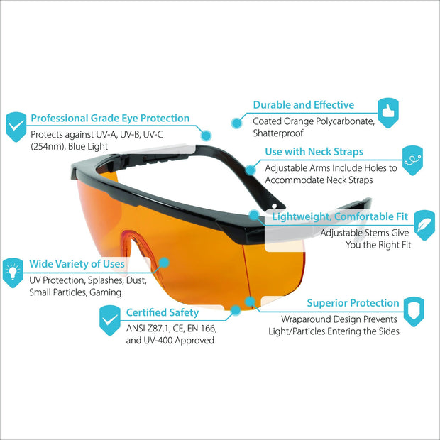 UV light safety glasses features
