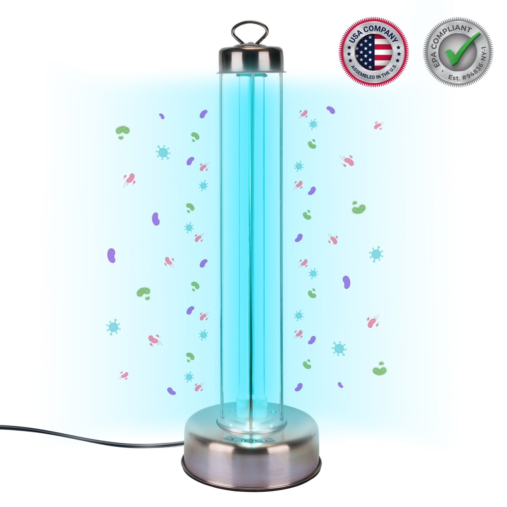 UV Sanitizer Lamp - 100W Stainless Steel Whole Room Sanitizer (Remote not included)