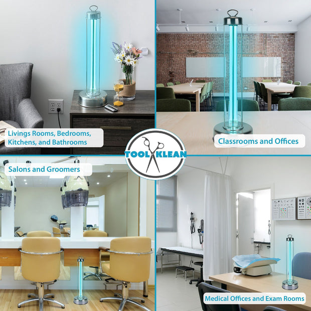 UV Sanitizer Lamp for Rooms - 100W Stainless Steel Tabletop Room Sanitizer - Tool Klean